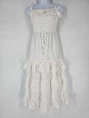 Waimari Romano Cotton Midi Dress White Size S